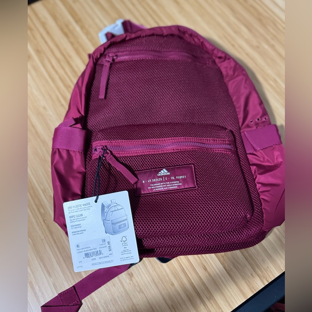 adidas VFA 4 Backpack in Burgundy